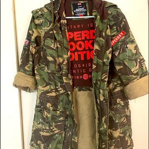 Superdry Mens Rookie Splatter Military Style Parka Jacket